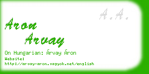 aron arvay business card